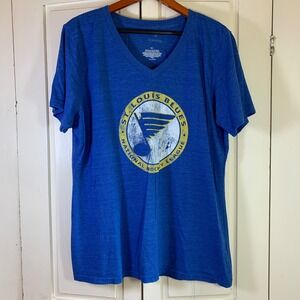 Fanatics St. Louis Blues‎ NHL Hockey V-Neck T-Shirt Graphic Tee 3XL runs sm READ